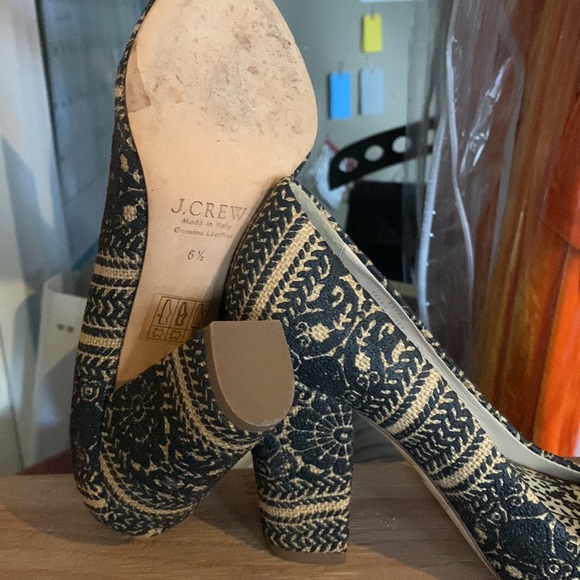 Boho J.Crew floral print fabric and leather high pump - Picture 4 of 6